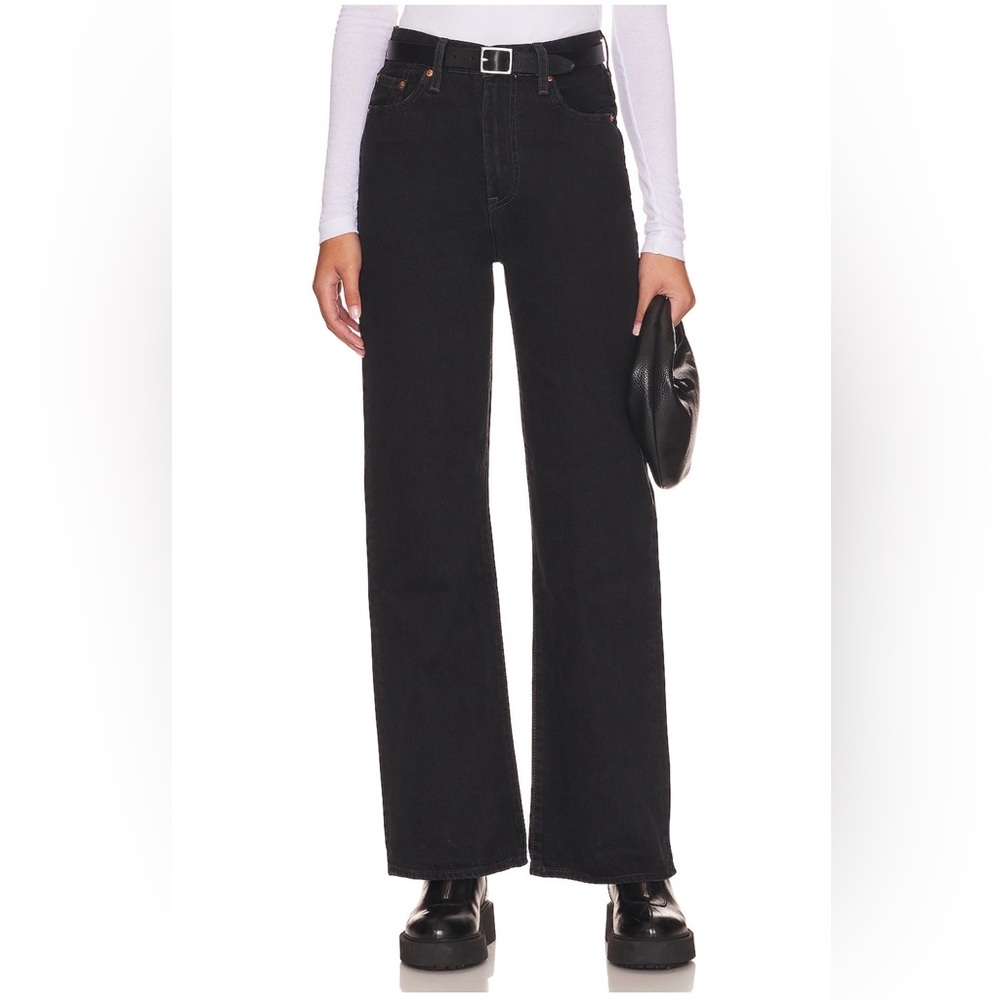 Levi’s Ribcage Wide Leg Black Denim Jeans